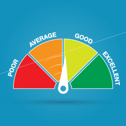 Illustration of a rating system going from poor to excellent.